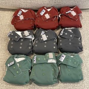 9 GroVia O.N.E. Cloth Diapers with Velcro attachments